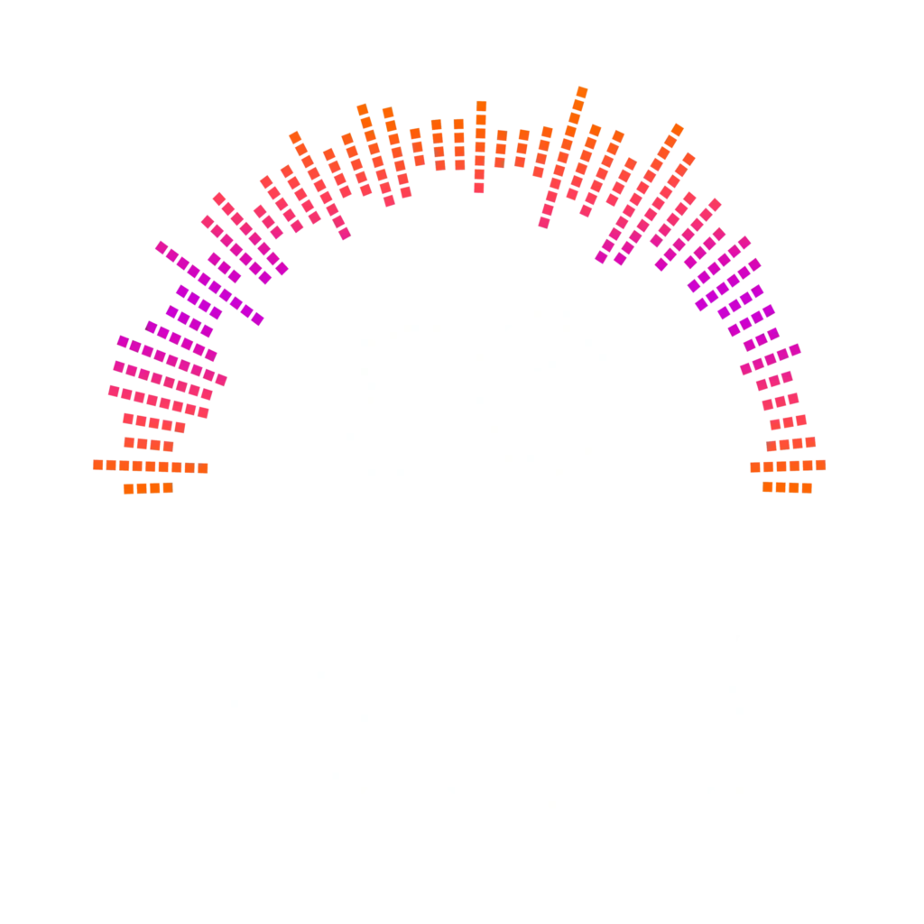 Logo for Romslo Entertainment, et band kjent for varierte musikalske opptredener.