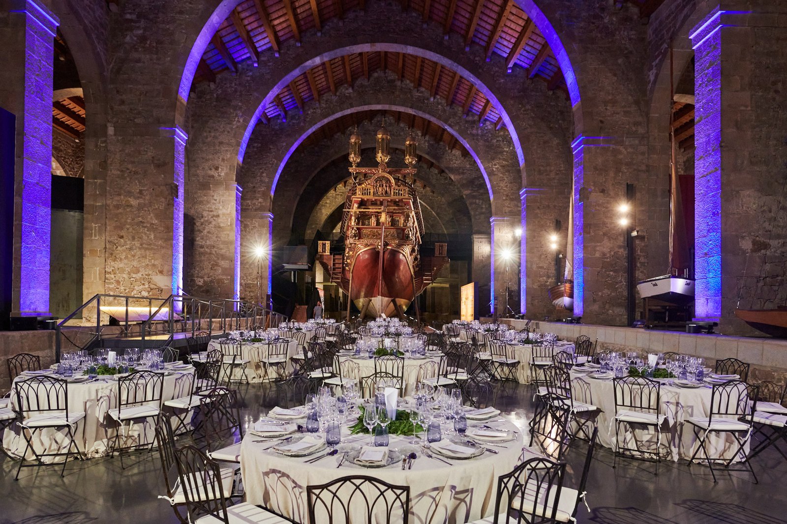 Cena de gala organizada en el Museu Marítim de Barcelona.